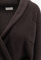 Brunello Cucinelli Wrap Shawl Lapel Cashmere Cardigan Brown M12724306C9792_Caffè_70014709