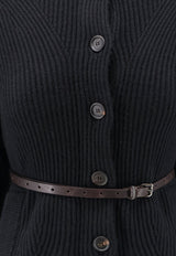 Brunello Cucinelli Belted Wool Cardigan Black M16750836C101_Black_70014739