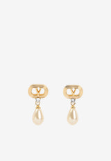 VLogo Crystal Drop Earrings