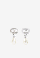 VLogo Crystal Drop Earrings