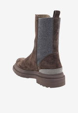 Brunello Cucinelli Monili Embellished Suede Ankle Boots Brown MZSFG3307C9795_Pepe_70014829