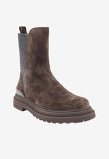 Brunello Cucinelli Monili Embellished Suede Ankle Boots Brown MZSFG3307C9795_Pepe_70014829