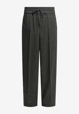 AMI PARIS Elastic Drawstring Pants Gray UTR918WV0211A189_GRISCARBONE_70231724