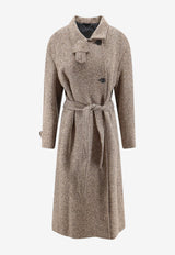 Brunello Cucinelli Herringbone Belted Coat Brown MG5669766C005_CAMEL/NERO_70014777