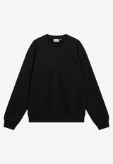 Carhartt Wip Logo Embroidered Crewneck Sweatshirt Black I030546CO/T_CARH-00EXX