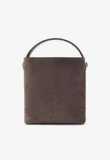 Logo Stamp Suede Bucket Bag