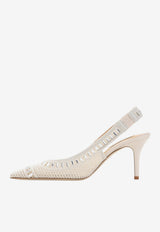 Trieste 75 Crochet Mesh Slingback Pumps