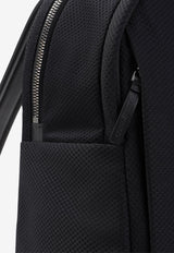 Logo Patch Leather and Mesh Backpack