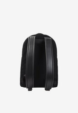 Logo Patch Leather and Mesh Backpack