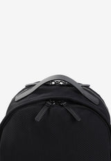 Logo Patch Leather and Mesh Backpack