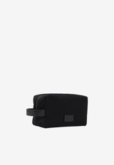 Leather and Mesh Toiletry Pouch