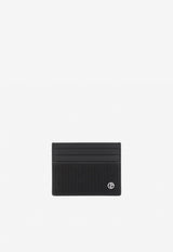 Logo Plaque Textured Leather Cardholder