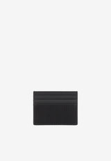 Logo Plaque Textured Leather Cardholder