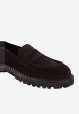 Suede Leather Penny Loafers