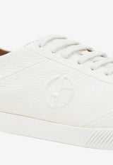 Embossed Logo Leather Sneakers