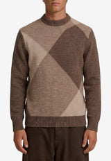 Ballantyne Diamond Pattern Wool Sweater Beige B2P000-5W022-94558