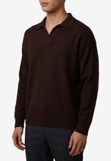 Roberto Collina Wool Polo Sweater Brown 263MYB21104--08