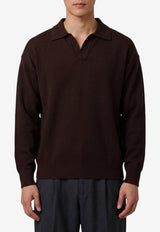 Roberto Collina Wool Polo Sweater Brown 263MYB21104--08