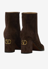 Valentino Fawcette 75 Suede Ankle Boots Brown 9W2S0NE9-DHU-0TO