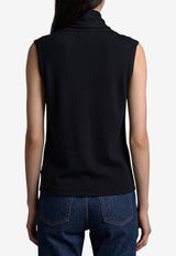 Lemaire Asymmetrical Wool Knit Top Black PO0053-LK1063-BK999