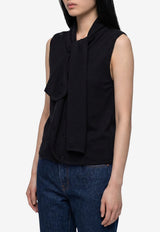 Lemaire Asymmetrical Wool Knit Top Black PO0053-LK1063-BK999
