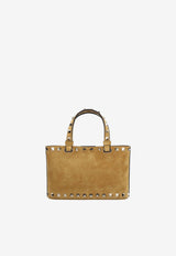 Valentino Mini Rockstud Suede Top Handle Bag Beige 9W2P0AT0-KQQ-RDX