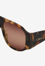 Chloé Izia Aviator Sunglasses Brown CH26WEK0347--205