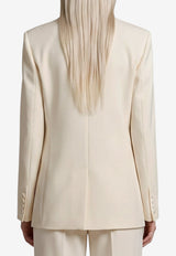 Federica Tosi Single-Breasted Cady Blazer White 30305-313-02