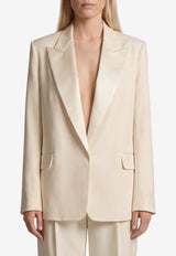 Federica Tosi Single-Breasted Cady Blazer White 30305-313-02