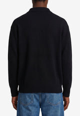 Roberto Collina Wool Polo Sweater Black 263MYB21104--09