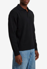 Roberto Collina Wool Polo Sweater Black 263MYB21104--09