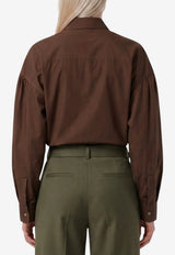 Lemaire Straight Collar Twisted Shirt Brown SH1141-LF1500-BR477