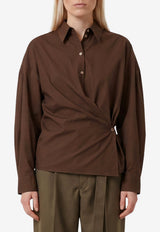 Lemaire Straight Collar Twisted Shirt Brown SH1141-LF1500-BR477