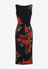 Rose Print Charmeuse Dress