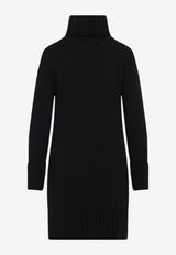 Logo Patch High-Neck Knit Dress