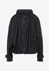 Double-Breasted Grained Leather Jacket