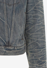 Vintage Denim Jacket with Fur Collar