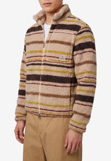 Moncler Teddy-Effect Stripe Zip Cardigan Multicolor L20918G00035-89BG9-F03