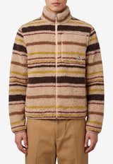 Moncler Teddy-Effect Stripe Zip Cardigan Multicolor L20918G00035-89BG9-F03