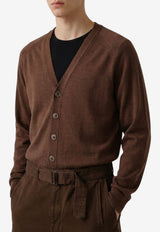 Lemaire Knit Buttoned Cardigan Brown PO0052M-LK1063-BR310