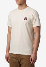 Moncler Logo Patch Crewneck T-shirt Cream L20918C00045-89B8Y-060