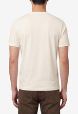 Moncler Logo Patch Crewneck T-shirt Cream L20918C00045-89B8Y-060
