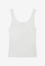 Chloé Logo Embroidered Tank Top White CH25SJH12180/T_CHLOE-101