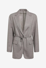 Brunello Cucinelli Melange Double-Breasted Blazer Almond MG5507433VI/T_CUCIN-C1418