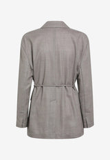Brunello Cucinelli Melange Double-Breasted Blazer Almond MG5507433VI/T_CUCIN-C1418