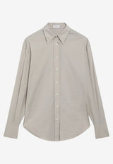 Brunello Cucinelli Monili Trim Poplin Shirt Gray M0091M1O06CO/T_CUCIN-C7498