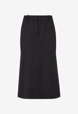 Fendi Grain De Poudre Wool Midi Skirt Black FQ7767B1H8/T_FENDI-F0QA1