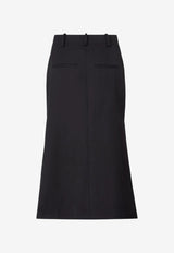 Fendi Grain De Poudre Wool Midi Skirt Black FQ7767B1H8/T_FENDI-F0QA1