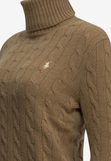 Polo Ralph Lauren Cable Knit Turtleneck Logo Sweater Camel 211888686006COLLECTION CAMEL_780d7776-68dc-4dc3-845e-16538c5466cd