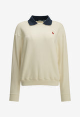 Polo Ralph Lauren Polo Collar Logo Sweatshirt Ivory 211B17785002WARM WHITE_9b559681-d76f-4262-a5cd-ddd52539cd3c